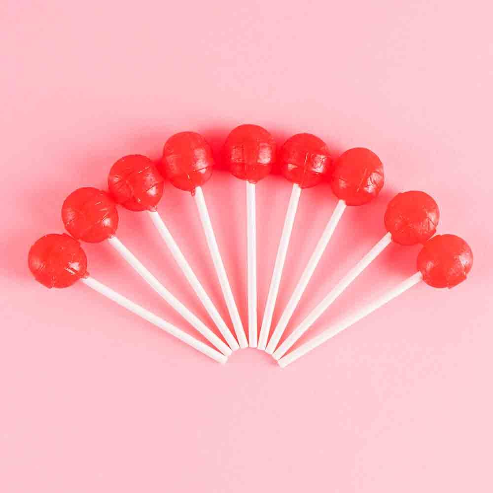 Dum Dums Lollipops Fruit Punch Flavors - 50 Count Bag, Red & White
