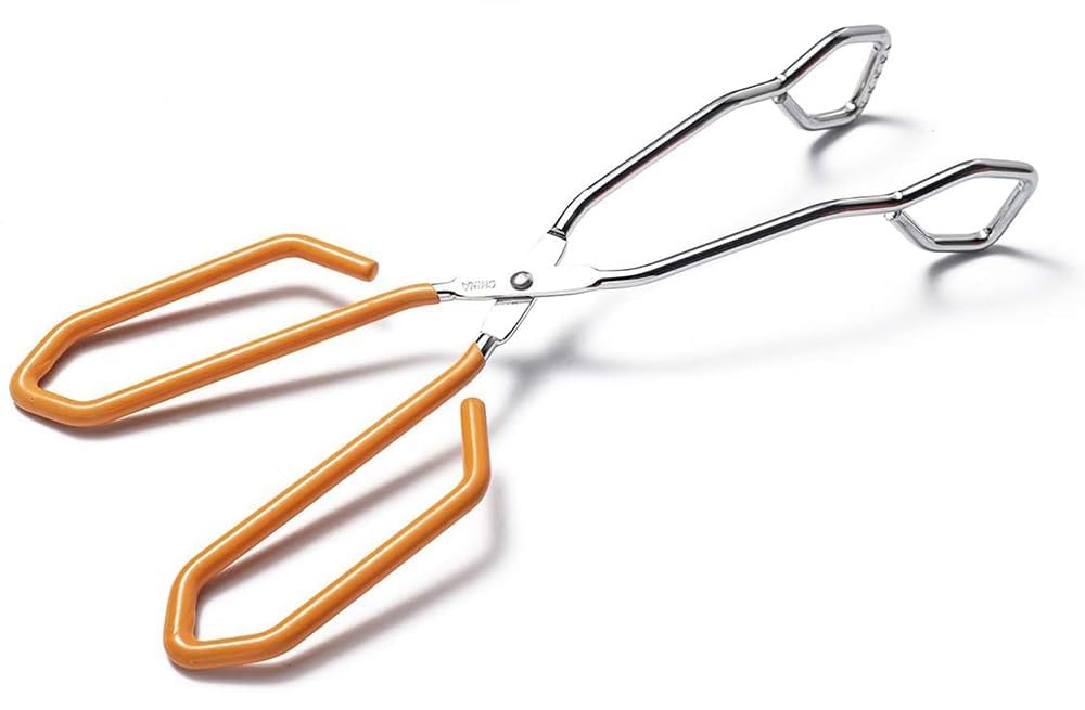 11 Inch Hiash Orange Stainless Steel Scissor Tongs, Kitchen Tongs For Cooking