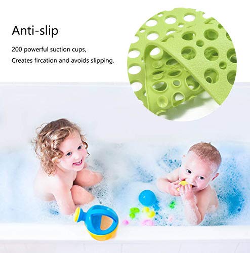 Mantto Nonslip Bathtub Mat Extra Soft Tpe Bath Mat For Kids, Machine Washable Bathroom Shower Mat, Smooth/Non-Textured Tubs Only