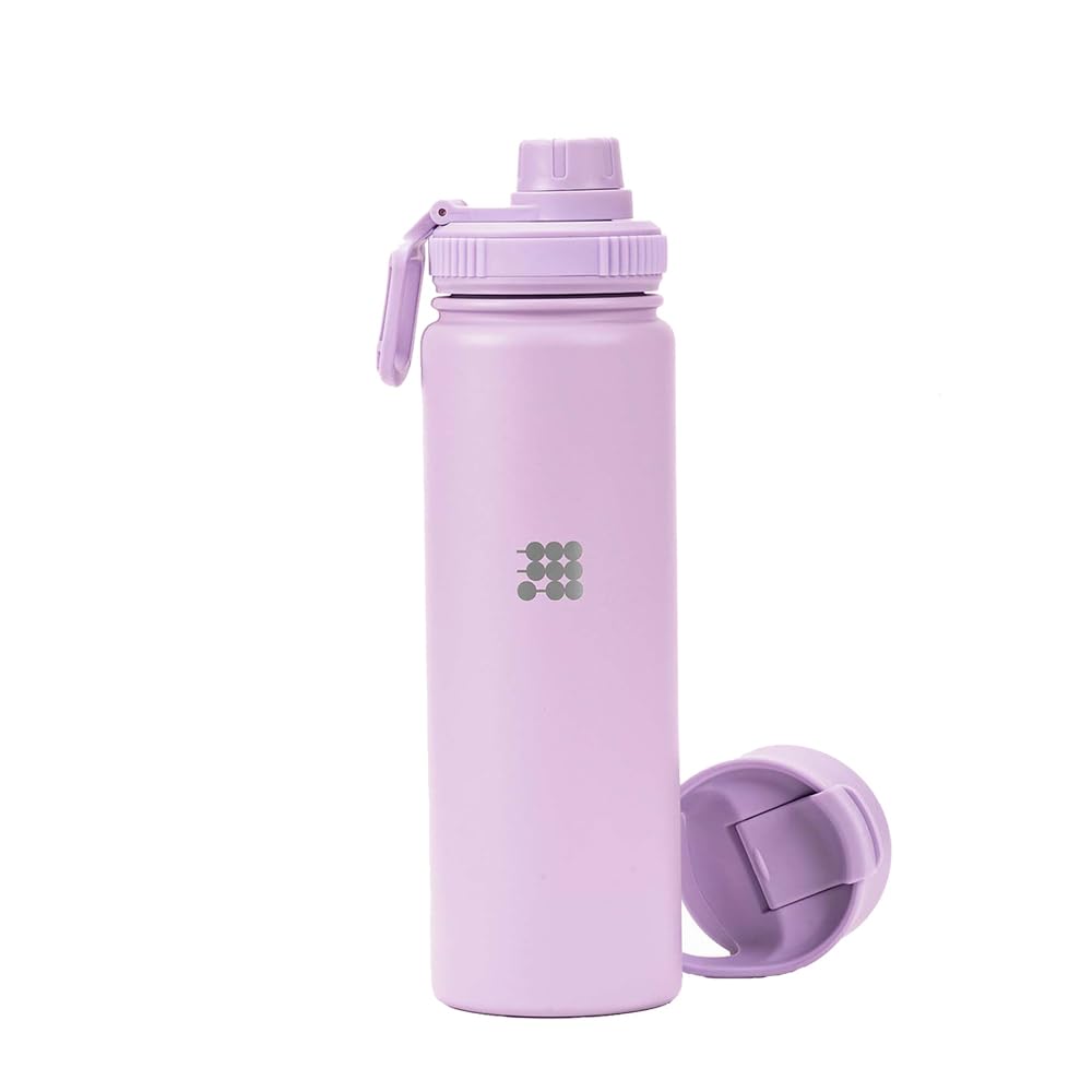Cubitt Insulated Sports Hydro Water Bottle 24 oz, 2 Lids (Coffee Lid and Wide Mouth Twist Sports Lid), Stainless Steel, Double W