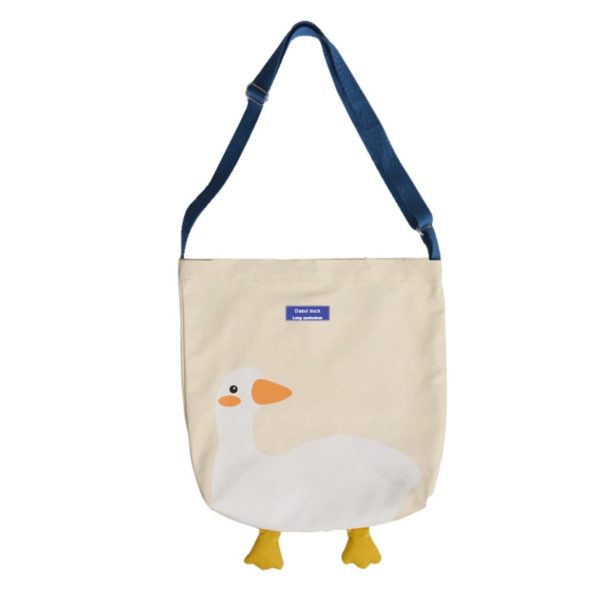 AWXZOM Cute Canvas Tote Bag - Graphic Tote Bag - Funny Lunch Grocery Bag (White Duck)