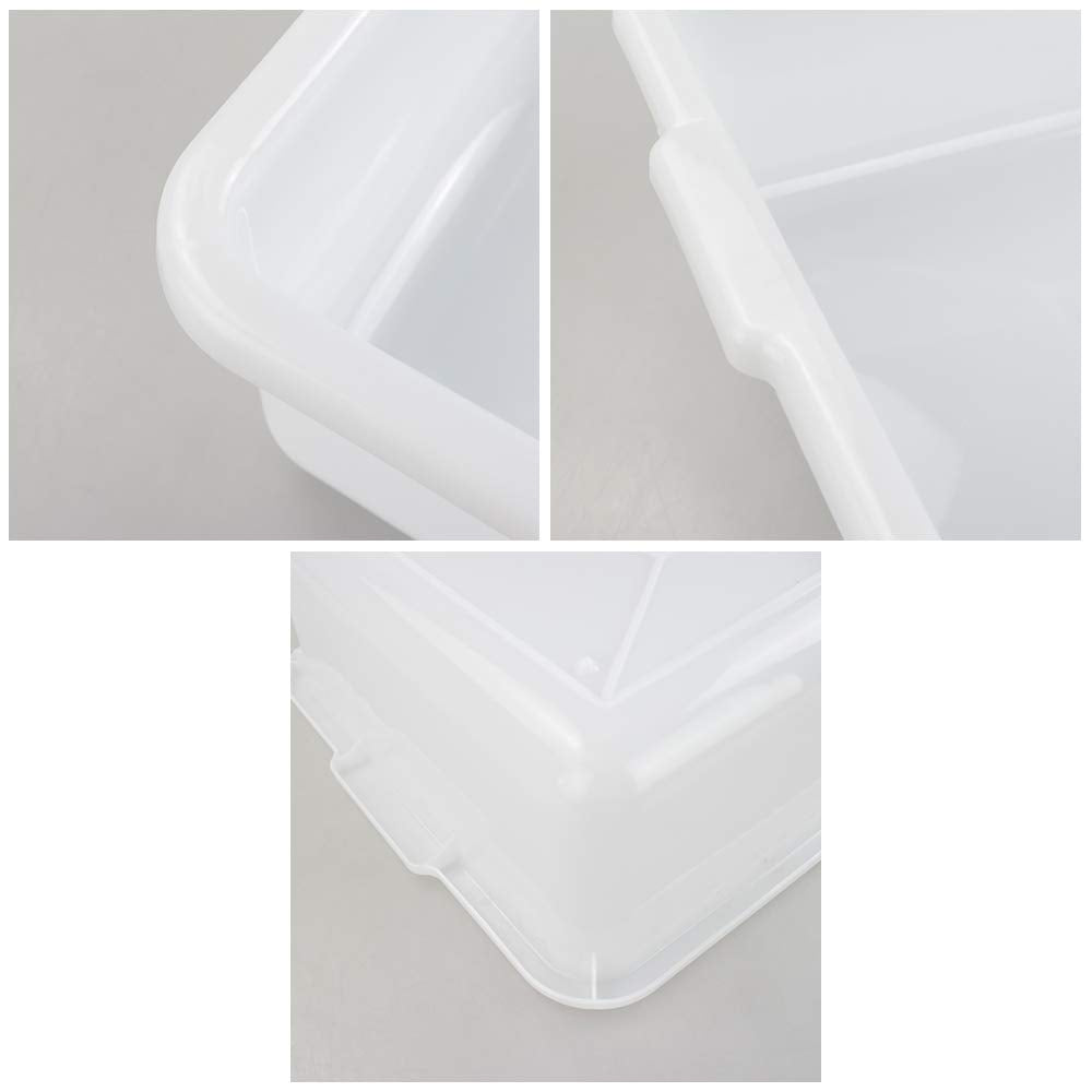 Yarebest 13 Liter Commercial Bus Tubs Dish Pan Basin, 4-Pack, White