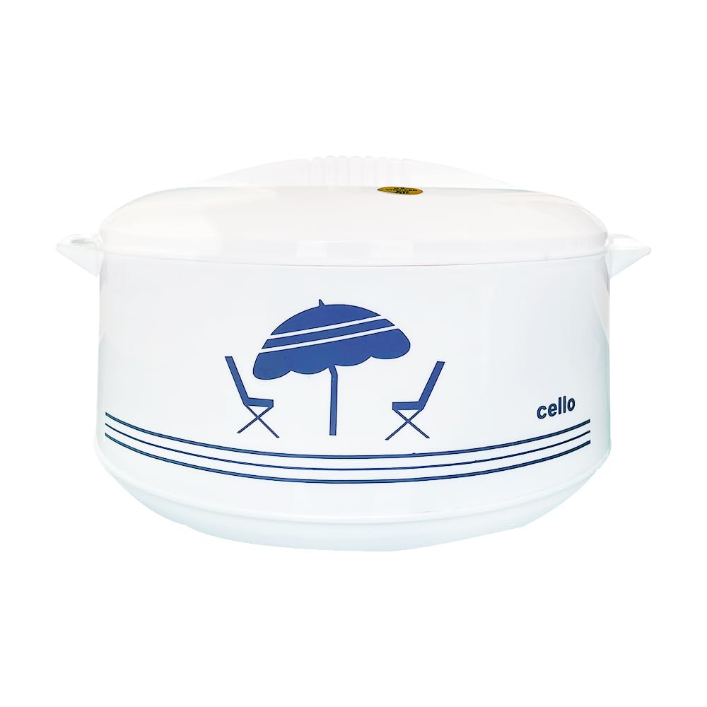 Cello Chef Deluxe Hot-Pot Insulated Casserole Food Warmer/Cooler, 2.5-Liter, Stainless Steel, White