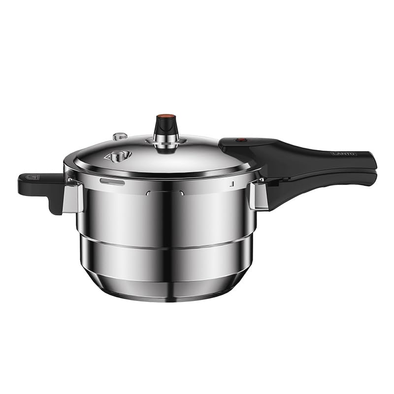 80Kpa Pressure Cooker Stainless Steel Large Capacity, Pressure Canner with Steaming Rack Compatible with Gas & Induction Cooker 