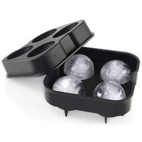 4 Cavity Silicone Sphere Ice Mold Black Silicone Ice Ball Maker