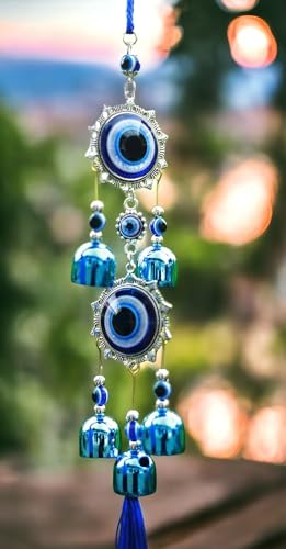 Paradigm Pictures 5 Bell Evil Eye Metal Wind Chimes For Home