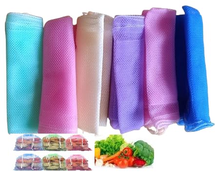 Mystte Big Reusable Produce Fridge Storage Bags For Vegetables And Fruits (Multicolour Set Of 12)