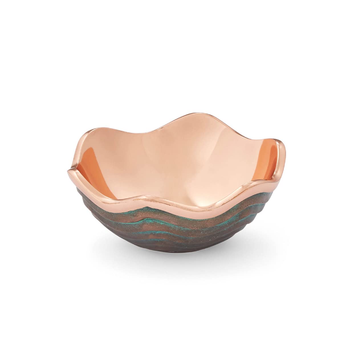 nambe Mini Copper Canyon Bowl  4.5-Inch Fruit Bowl for Kitchen Counter, Table, Mantel D  cor  Decorative Scalloped Edge Vegetabl