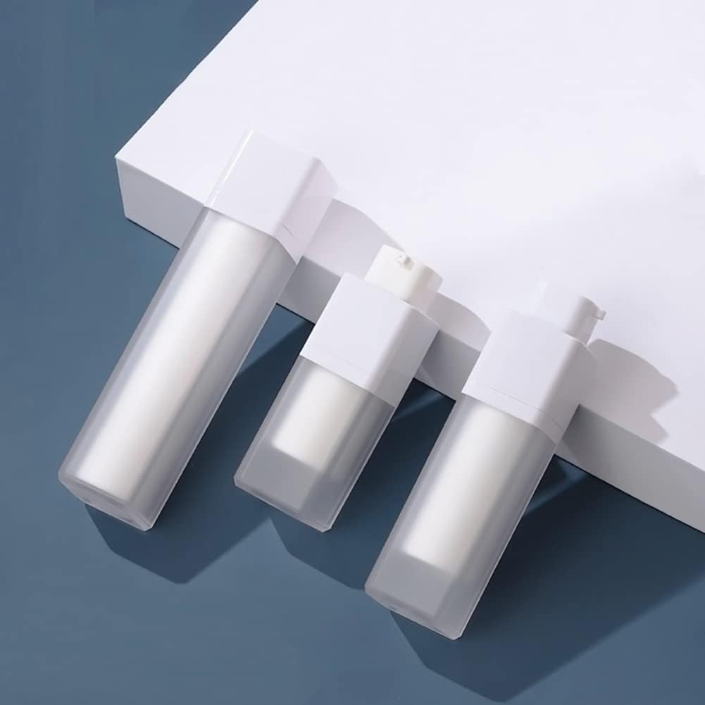 Ljjcsff 2Pcs Square Essence Dispensers Frosted Airless Pump Bottles Plastic Refillable Empty Pump Bottles For Foundation Cream L
