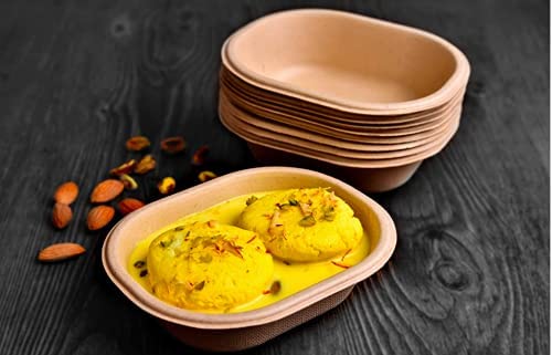 Sanwalsa Disposable Hard Paper Bowl, 250Ml, Set Of 50, Beige