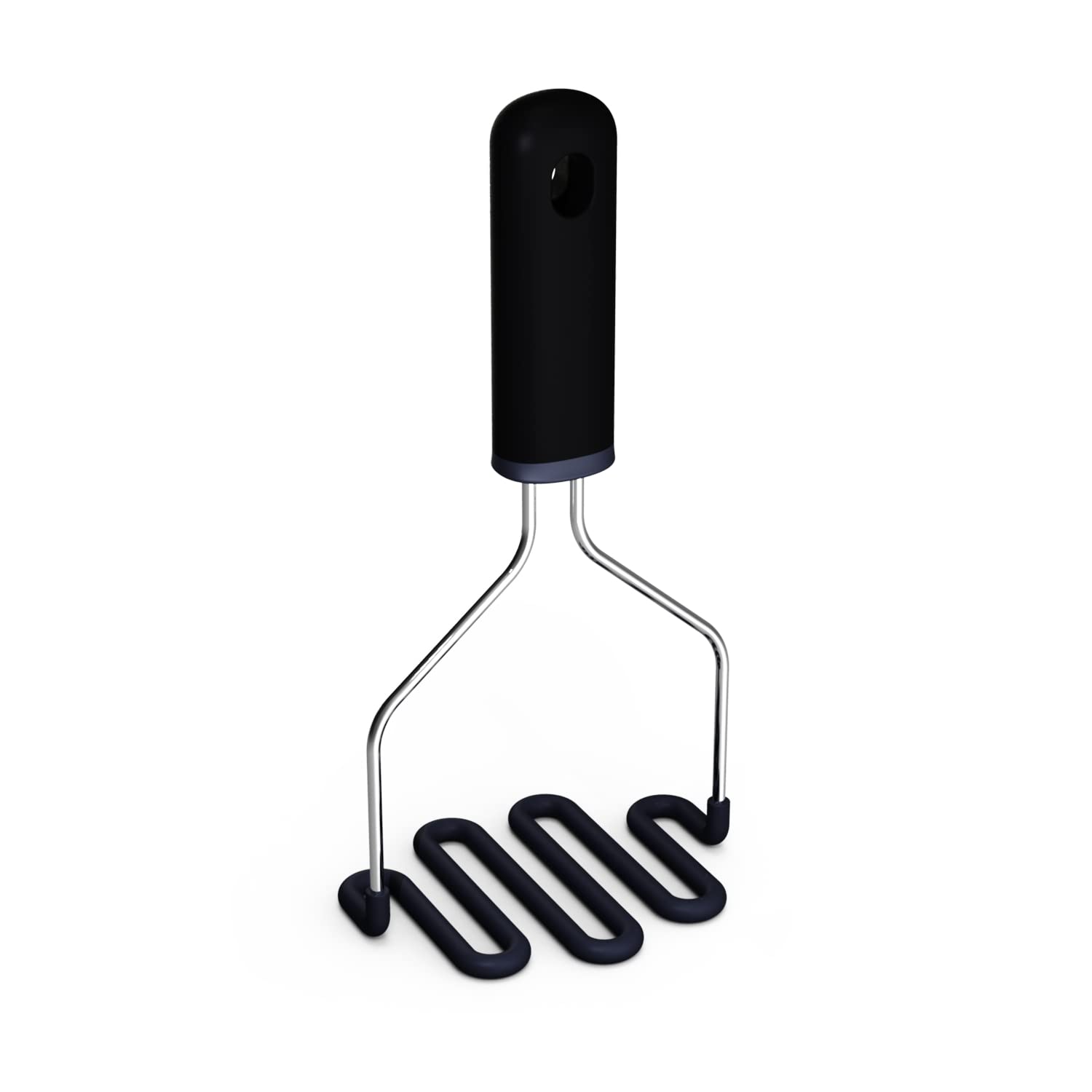 Kitchendao Non-Scratch Potato Masher, Heavy Duty 18/8 Stainless Steel Wrapped In Premium Silicone, Soft Touch Handle, Versatile