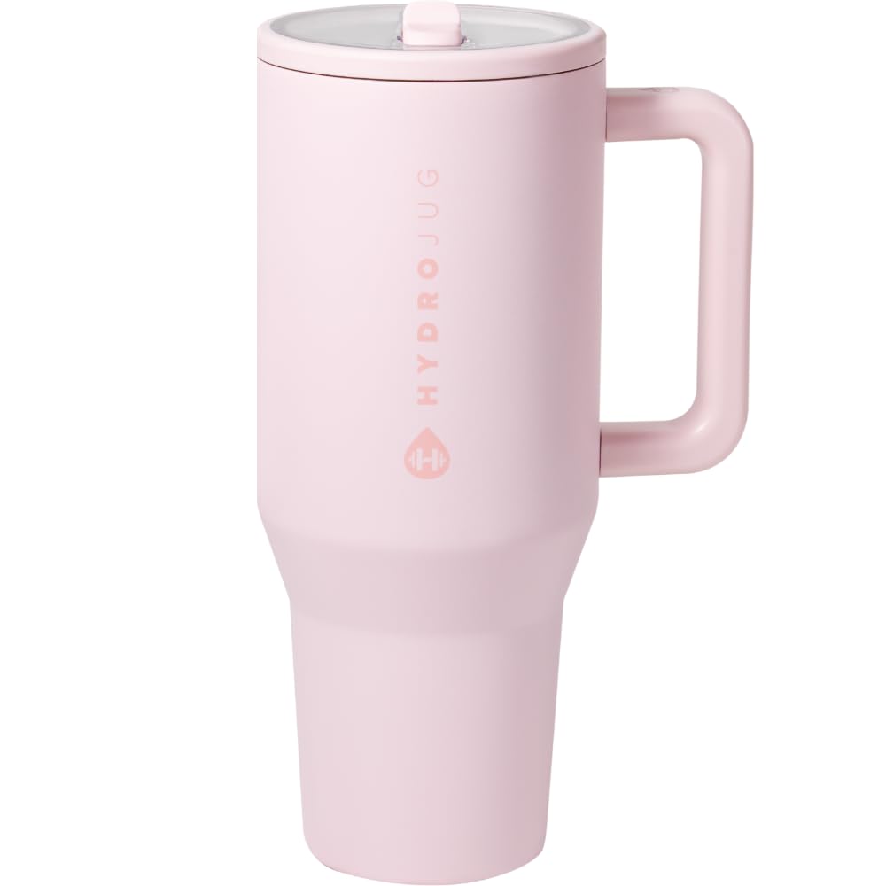 Hydrojug Traveler - 40 Oz Water Bottle With Handle & Flip Straw - Fits In Cup Holder, Leak Resistant Tumbler-Reusable Insulated