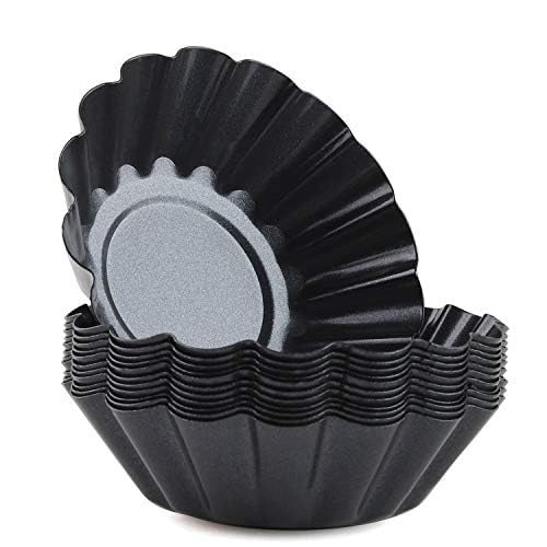 Chwaika Egg Tart Mold Set Of 12 Carbon Steel Upgrade Bigger Size Muffin Mold Tin Pan Baking Tool
