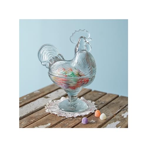 Glass Rooster Candy Dish