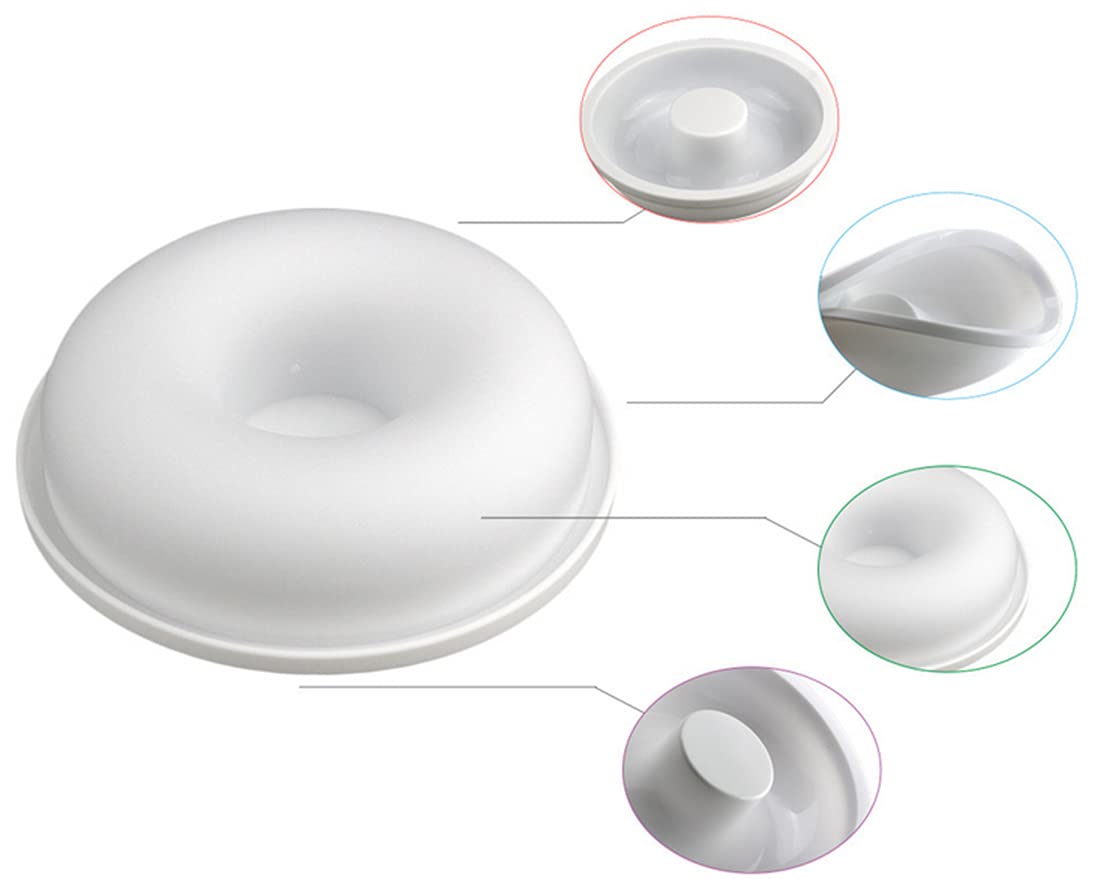 Dodxiaobeul 7 Inch Silicone Baking Molds,Fluted Tube Cake Pans,Round Shape Non Stick Molds,Silicone Oven Safe Chocolate Mousse D
