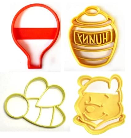 Winnie The Pooh Adventure Theme Balloon Hunny Honey Pot Set Of 4 Cookie Cutters Made In Usa Pr1064