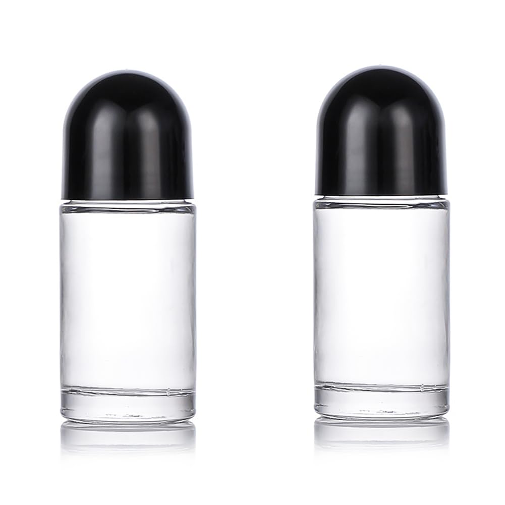 Ljjcsff 2Pcs 50Ml Clear Glass Roller Bottles For Oils Perfume Bottles Empty Refillable Roller Empty Rollerball Bottles For Essen