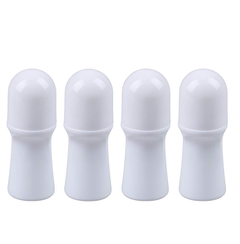 4 Pcs 30Ml Plastic Roll On Bottle,Empty Refillable White Deodorant Containers With Plastic Roller Ball Hdpe Plastic Roller Bottl