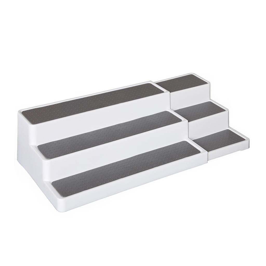 Calandis 3Tier Gray Spice Storage Display Shelf NonSkid Rack Organizer Spice Rack