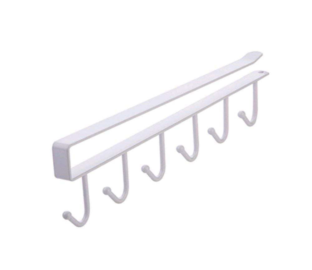 Dxent Metal (Steel) Over The Door Kitchen Utensil Hook Hanger || Hanging Organizer Rack With No Hole Drilling Required || 6 Hook