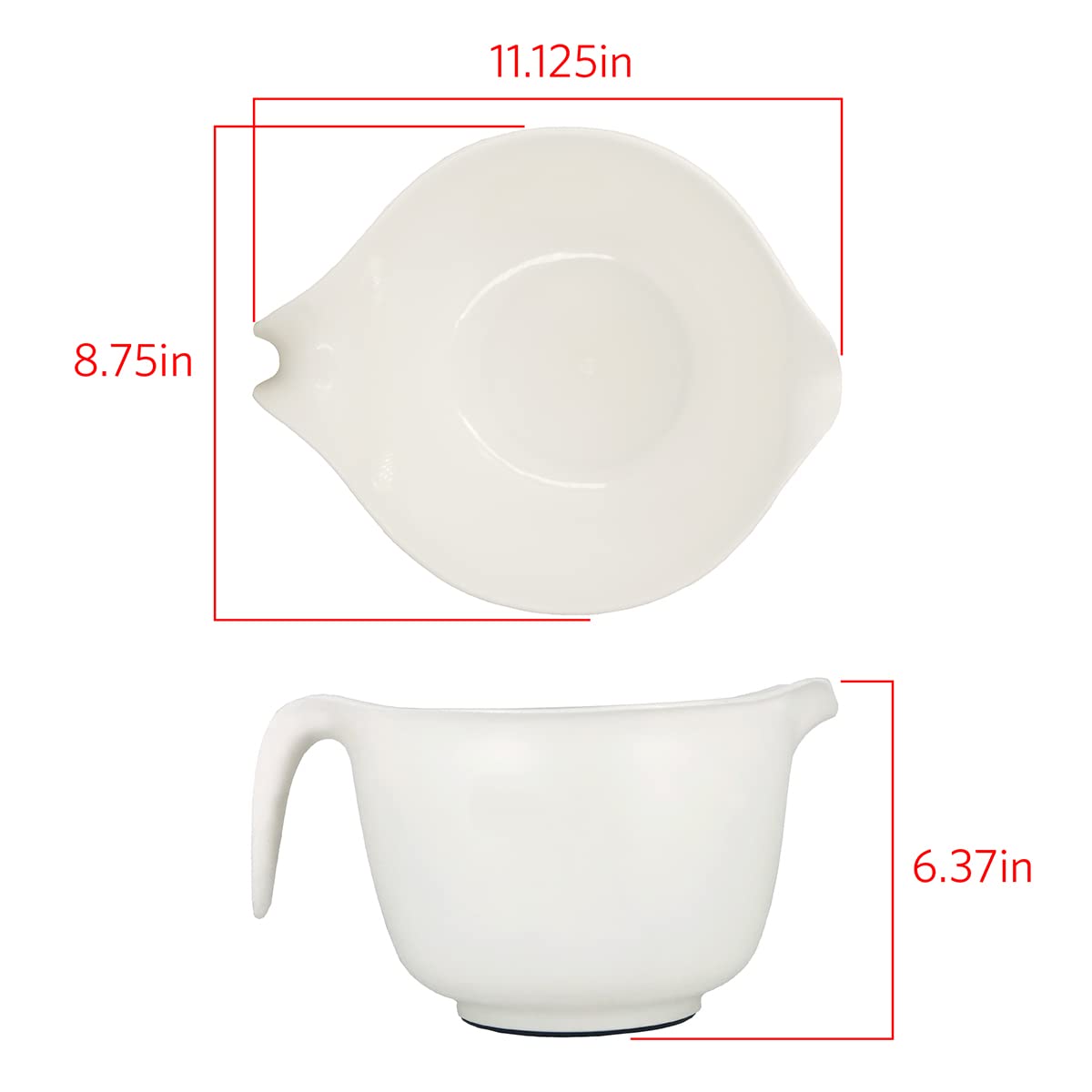 Glad Mixing Bowl With Handle - 3 Quart | Heavy Duty Plastic With Pour Spout And Non-Slip Base | Dishwasher Safe Kitchen Supplies
