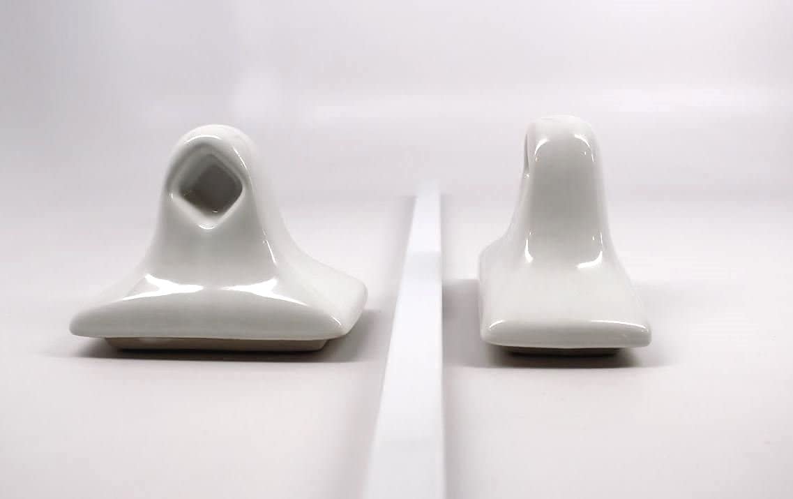 Tenedos White Glazed Ceramic Bathroom Accessory Kit - Not For Flat Surface Installation (Towel Bar)- There Is An Insert That Goe