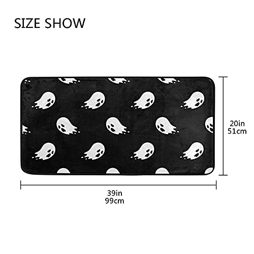 Halloween Spooky Ghosts Kitchen Rug Kitchen Mat Runner Rugs Non Slip Laundry Floor Door Mats Soft Doormat Carpet Home Decor 39X2
