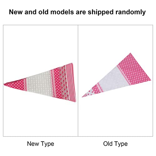 Zerodis 50Pcs Triangle Clear Cone-Shaped Treat Bags With Twist Ties Popcorn Bags Treat Bags Cellophane Candy Bags, Crafts (Pink)