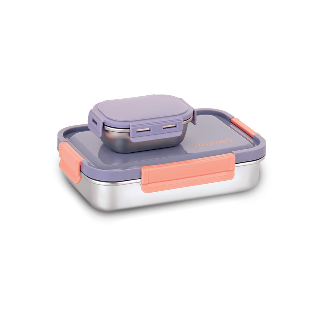 Warmeo Carnival Stainless Steel Airtight Leak-Proof Lunch Box, Light Weight, Easy To Clean, Perfect For Office, School, Picnic &