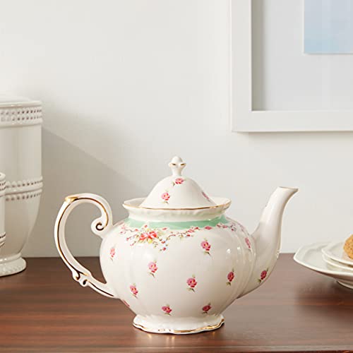 Gracie China By Coastline Imports Green 5-Cup Gracie China Vintage Rose Porcelain Teapot