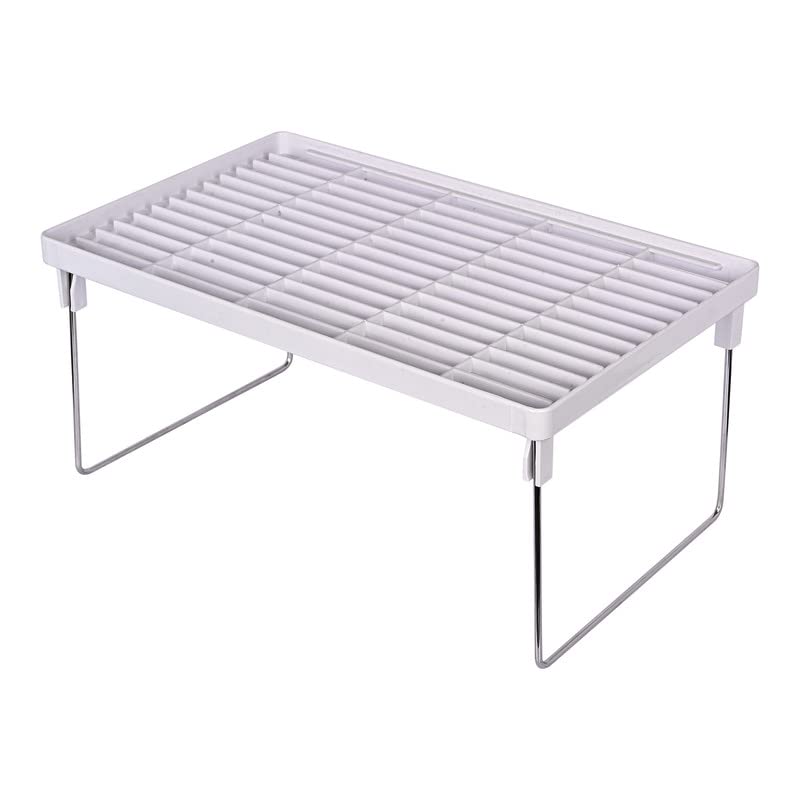 Appeasy Folding Stackable Kitchen Countertop Standing Storage Rack,Bathroom Counter Shelf Tray For For Counter Vanity Organizers