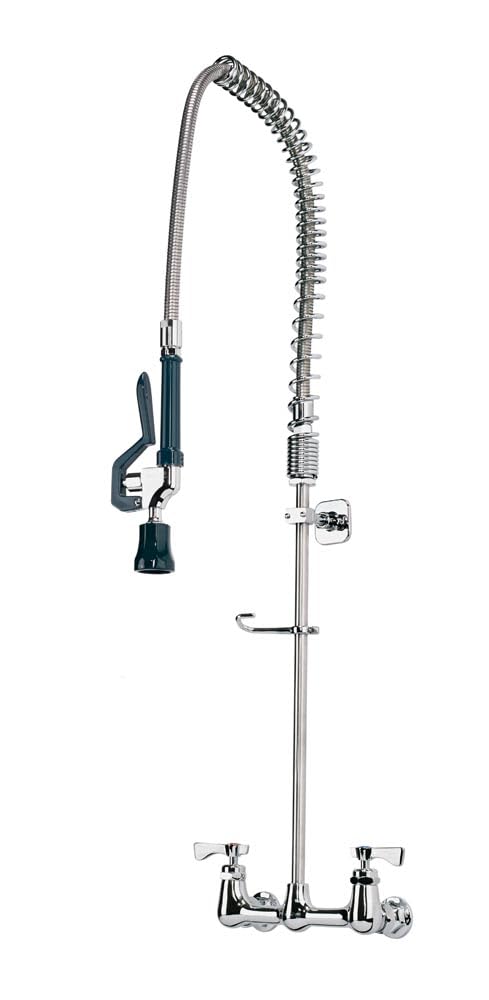 Krowne 17-108WL Krowne Royal Series pre-Rinse Assembly, wall Mount, 8 Centers, Spring Action Flexible gooseneck, 35H Stainless S
