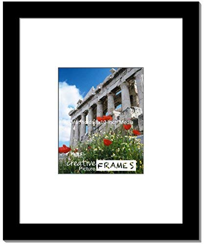 Creative Picture Frames 16    x 20    Black Picture Frame Includes White Mat/Black Core To Hold 8x10-inch Media, Includes Instal