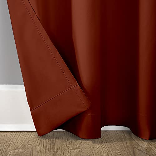 Blackout Curtain Room Darkening Long Door - 9 Feet (Fire Brick, Thermal Insulated, Noise Reducing, Eyelet Design)