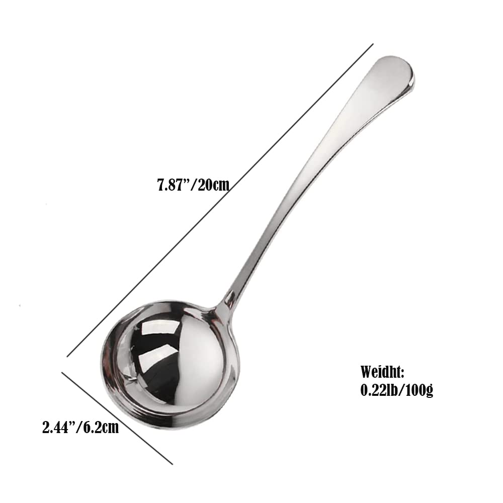 Siaiqiang Small Ladle,7.9 Inch Sauce Ladle,18/10 Stainless Steel Small Gravy Soup Serving Ladle For Sauces Or Serving Soup Spoon