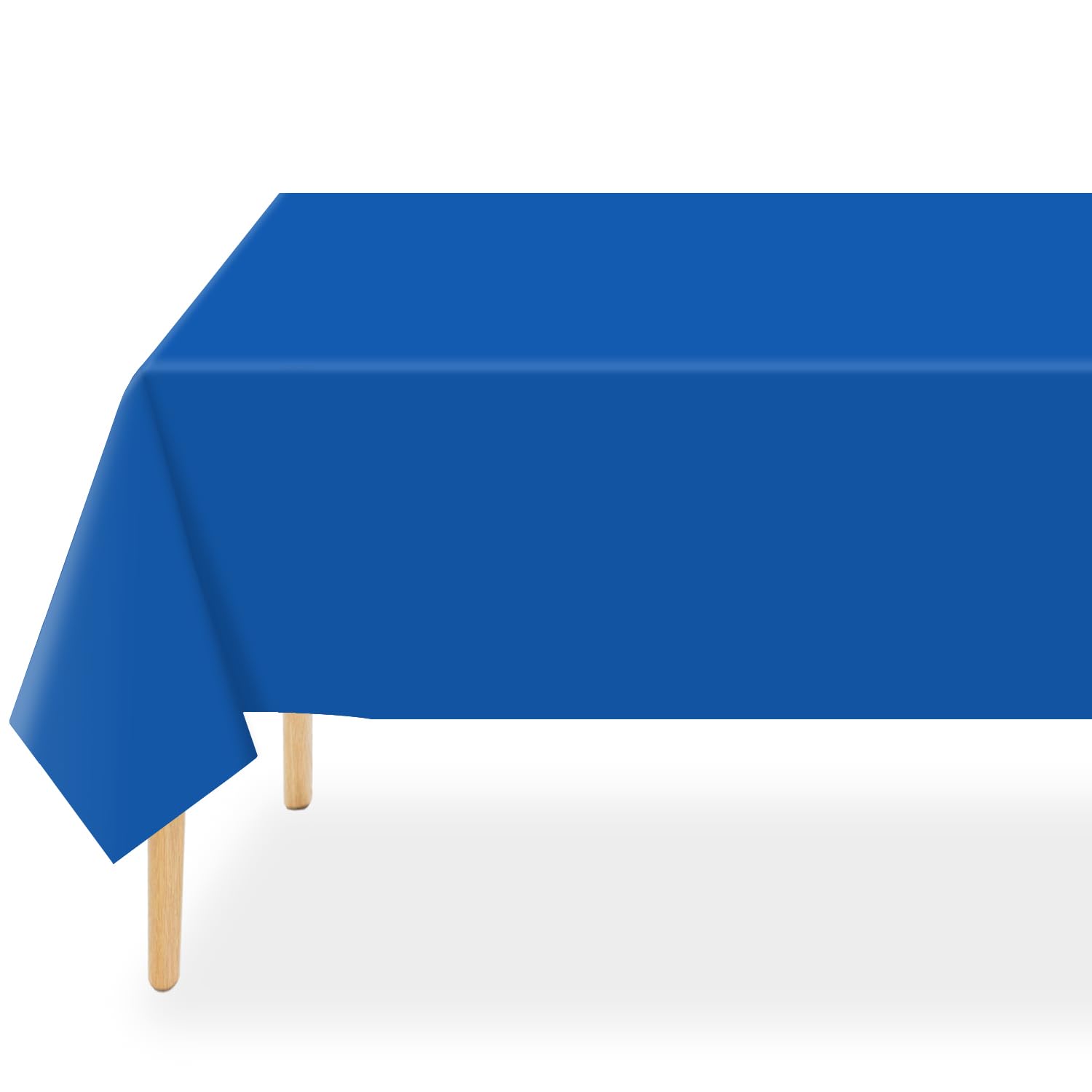 QIKSION Plastic Table Cloth Disposable 6 Pack, 54 x 108 Inch Tablecloths for Rectangle Tables, Blue Plastic Table Cover