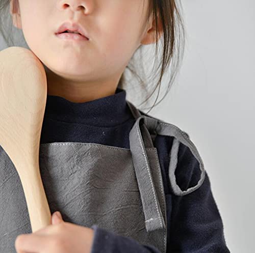 Luchuan Children'S Aprons,Cotton And Linen Hand-Crafted Lesson Apron For Kids (S:21.65Inch(L) 22.8Inch(W))