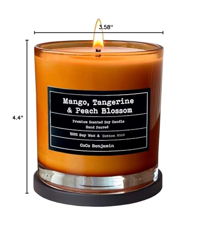 100% Soy  Highly Scented  Hand Poured Soy Candle  8.1 oz (Mango Tangerine Tonka)