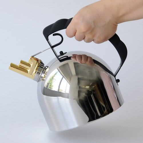 Alessi 2.09-Qt. Steel Bottom Water Tea Kettle