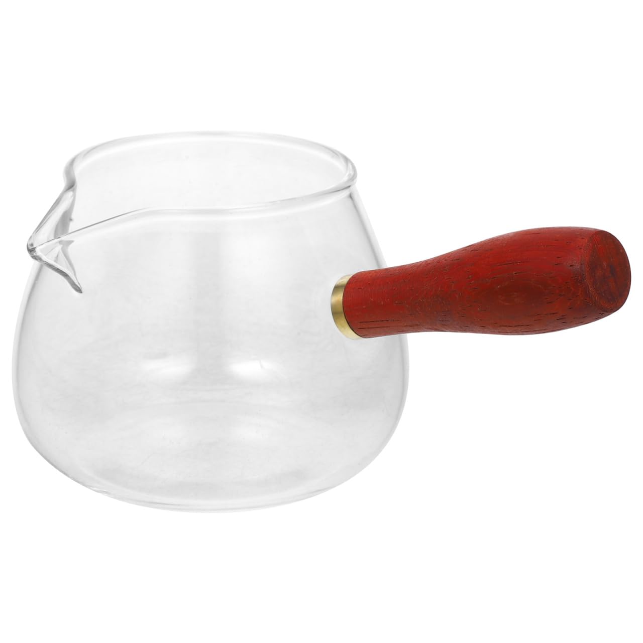 ULTECHNOVO 350ml Glass Tea Dispenser Pot with Wood Handle