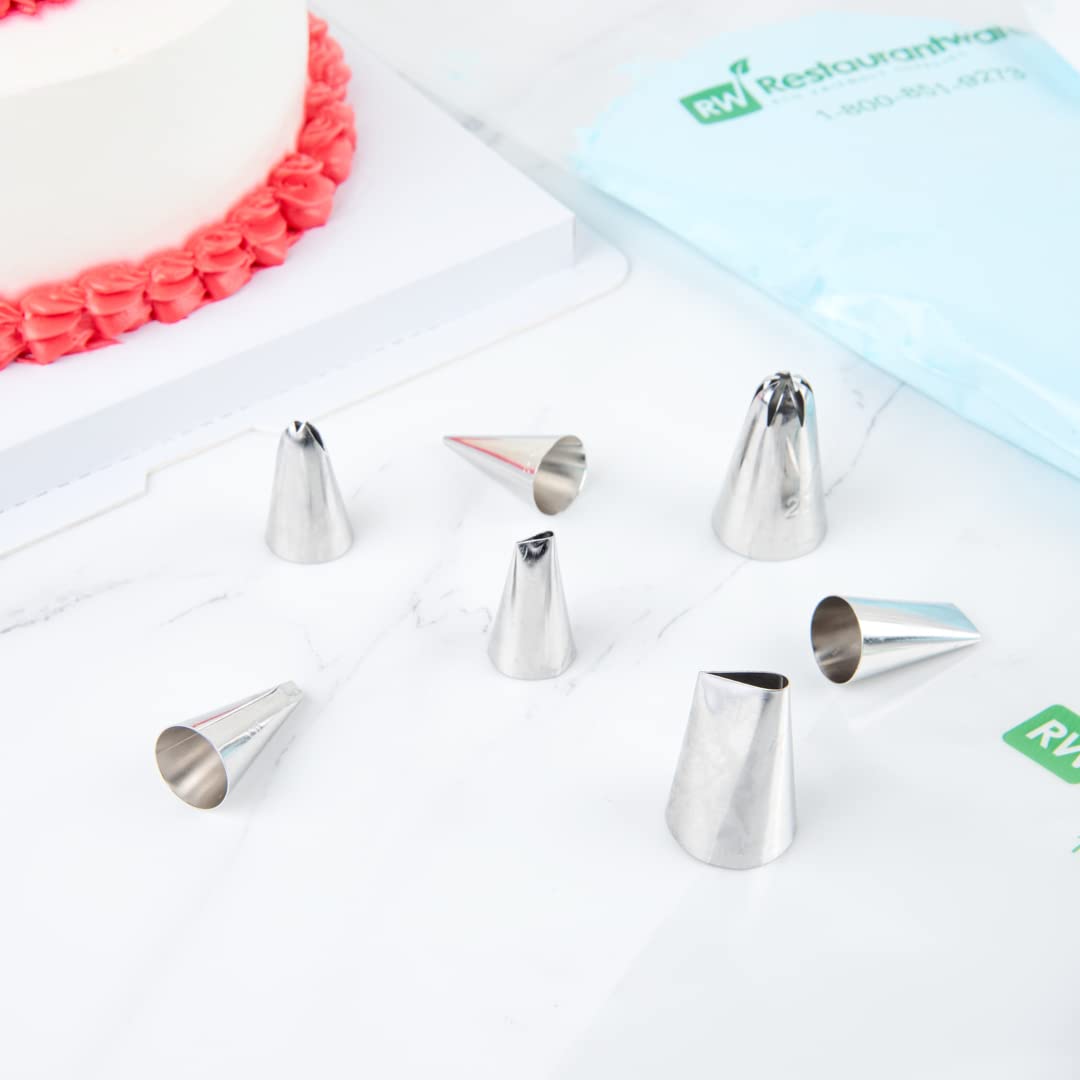 Restaurantware Pastry Tek Petal Tip 1 Reusable Decorating Cake Tip - #101 Dent-Resistant Stainless Steel Rose Frosting Tip Dishw