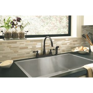 Delta Faucet Windemere 2-Handle Kitchen Sink Faucet With Side Sprayer In Matching Finish, Oil Rubbed Bronze 21996Lf-Ob, 4