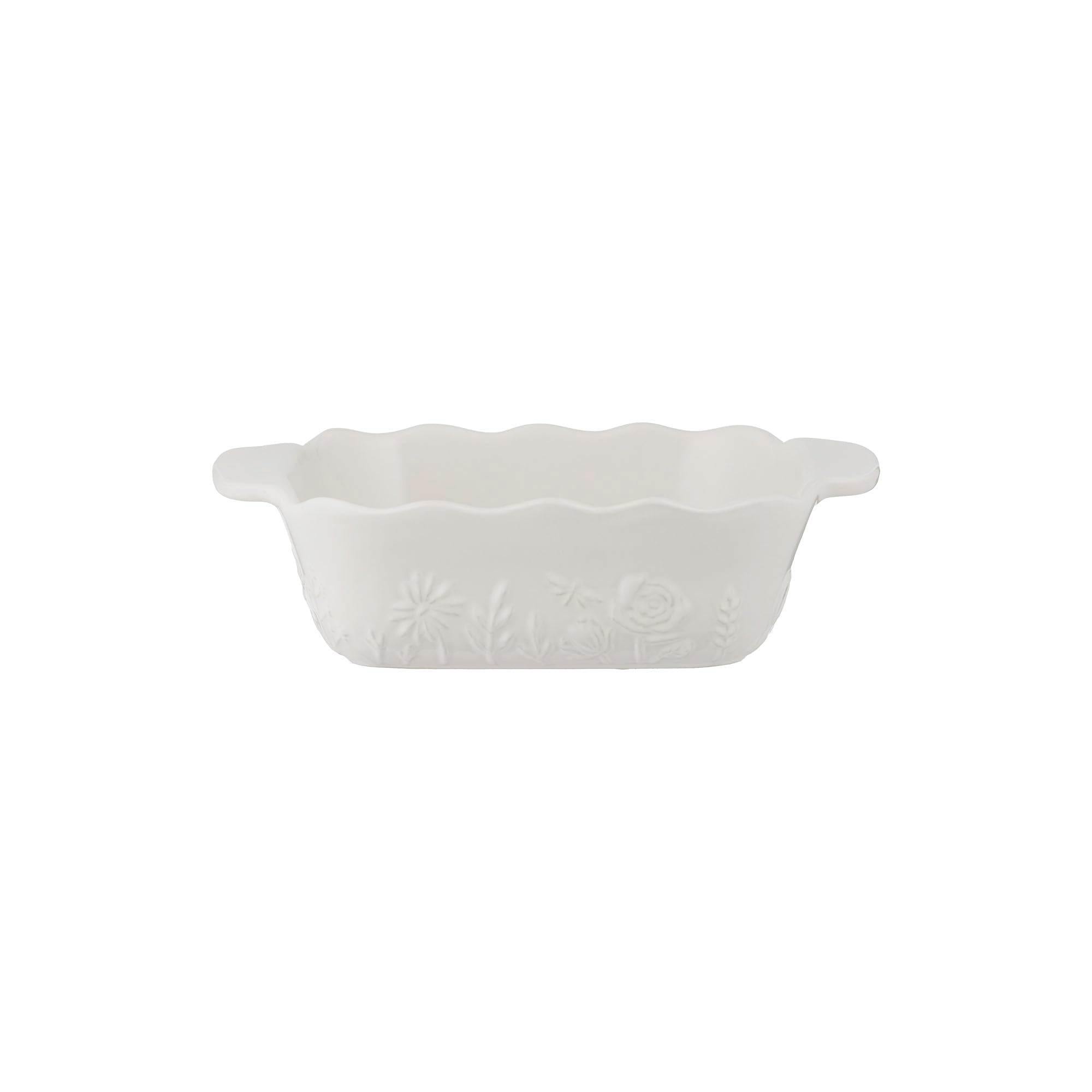 Mason Cash in The Meadow Cream Square Baker 20 x 20cm | 1.1 Litre Floral Embossed Stoneware OventoTable Dish for Baking, Veget
