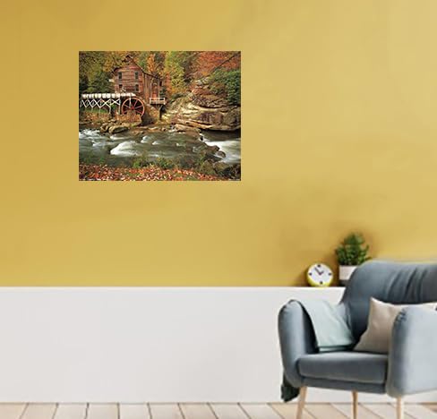 Glade Creek Mill Nature Trees Landscape Wall Decor Art Print Poster (16X20)
