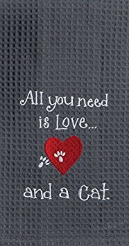 Kay Dee Designs Cat Lover Embroidered Towel Set - One Each You Had Me At Meow & Cat Love