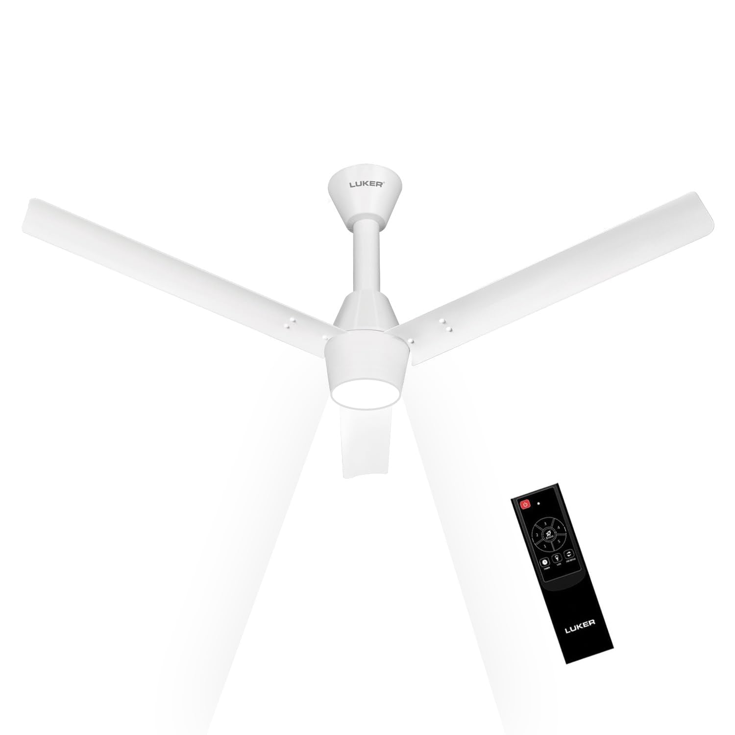 Luker Jvluker Usa Radial Glow 1200Mm Bldc Ceiling Fans For Living Room With Light, High Air Delivery Ceiling Fan With Remote, Be