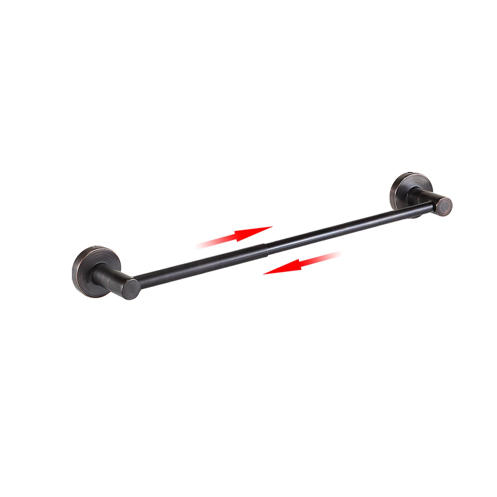 Jiepai Adjustable 18 To 30 Inch Shower Towel Bar For Bathroom, Expandable Sus304 Stainless Steel Bath Towel Holder, Wall Mount W