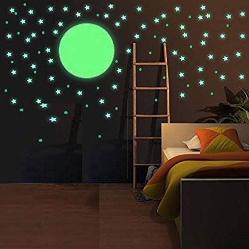 Dreamkraft Vinyl Glow In The Dark Wall Stickers 9.44 X 11.81 X 0.39 Inch, Green,3S1M, Self-Adhesive