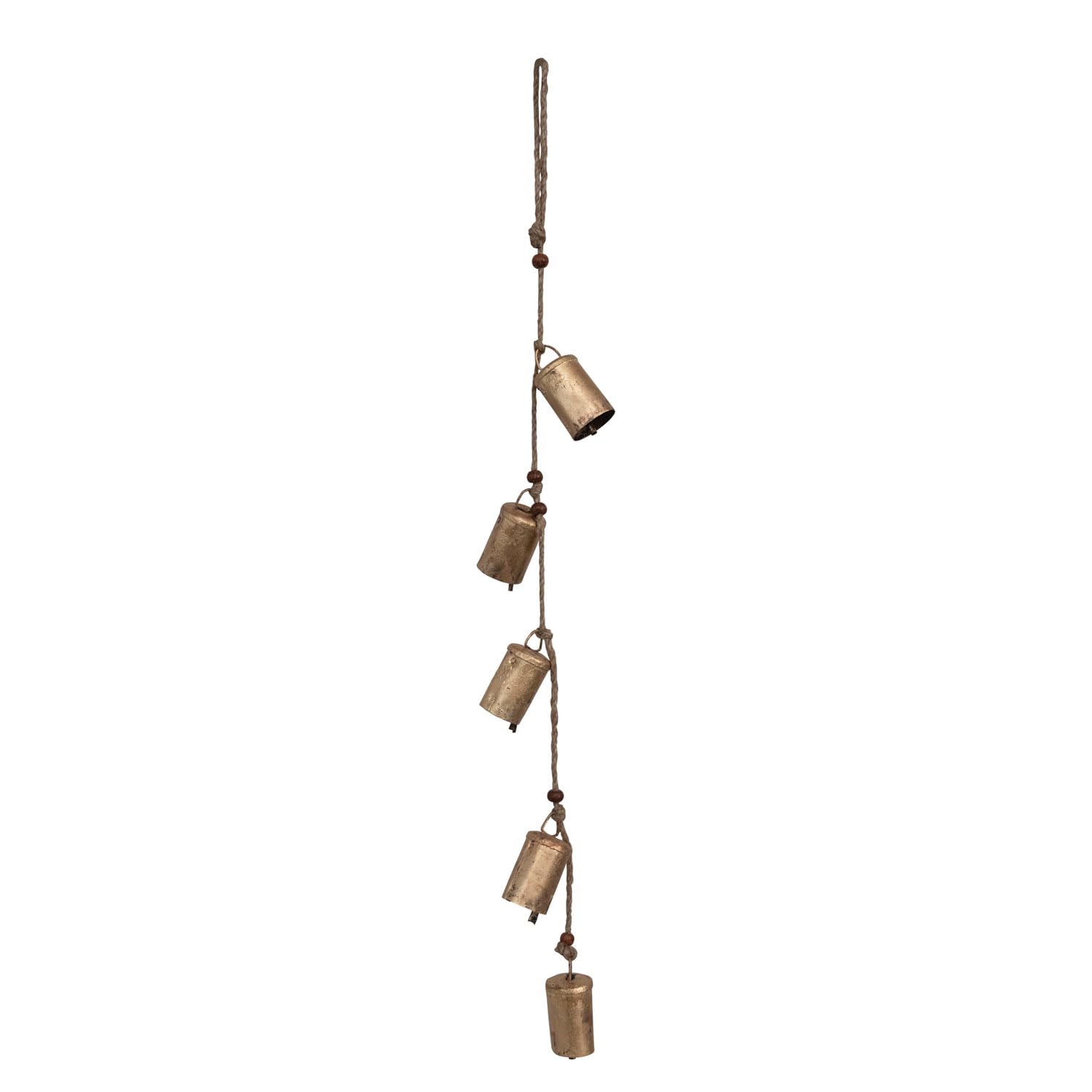 Creative Co-Op 28 Hanging Metal Bells on Jute Rope