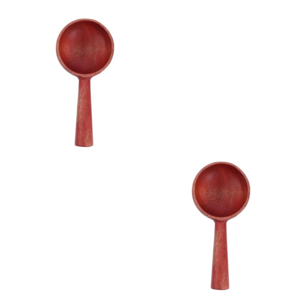 KICHOUSE Wooden Soup Spoon 7.08 Wood Spoon 2 pack Kitchen Tableware for Home Cooking Rice Ice Cream Dessert Smooth Nonstick Uten